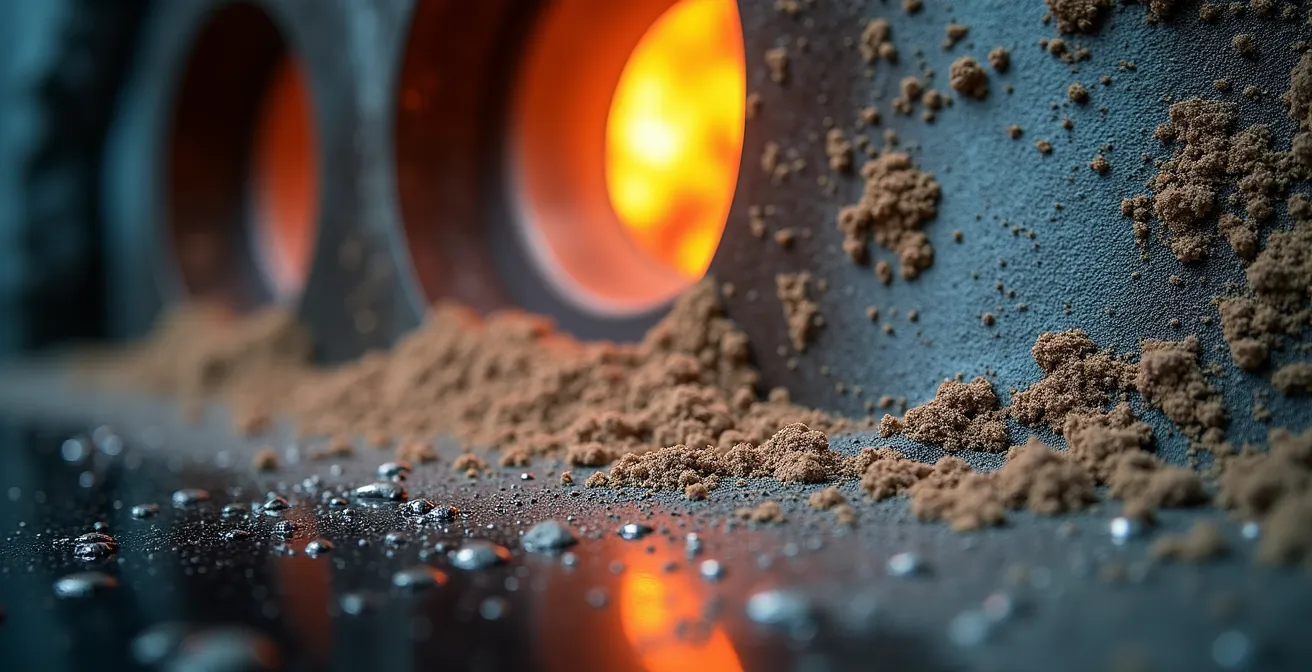 Gros plan sur différentes surfaces intérieures de four montrant les textures et revêtements distincts des technologies pyrolyse, catalyse et hydrolyse